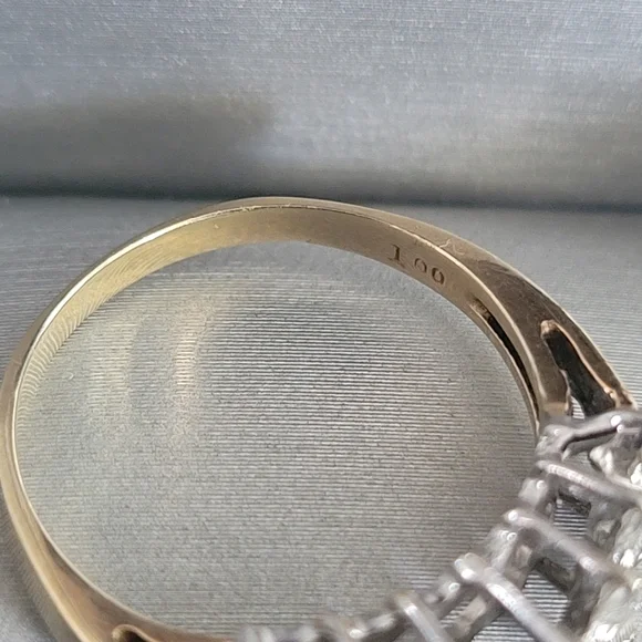 1 CTW 10k YG and WG Tiered Diamond 3 rows - Picture 6 of 15